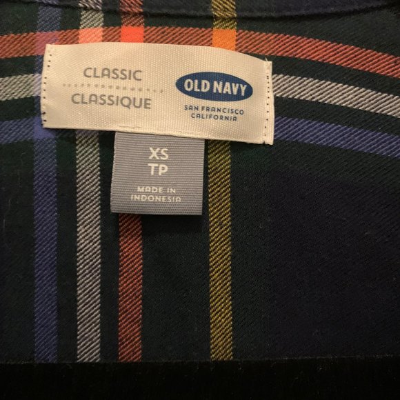 Old Navy Plaid Flannel Button Down Shirt, Size XS - Picture 3 of 3